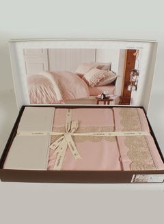 Ecocotton 6-Piece Tuğsen Ecolarge Duvet Cover Set Cotton Powder  - Image 2