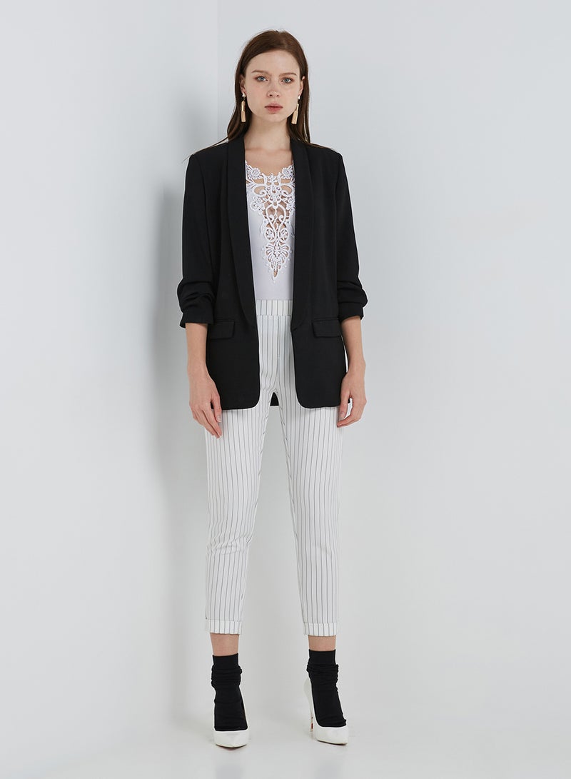 Levantino Open Front Sleeveless Blouse White - Image 1