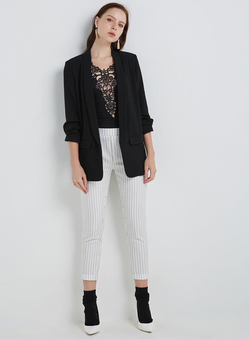 Levantino Open Front Sleeveless Blouse Black - Image 1