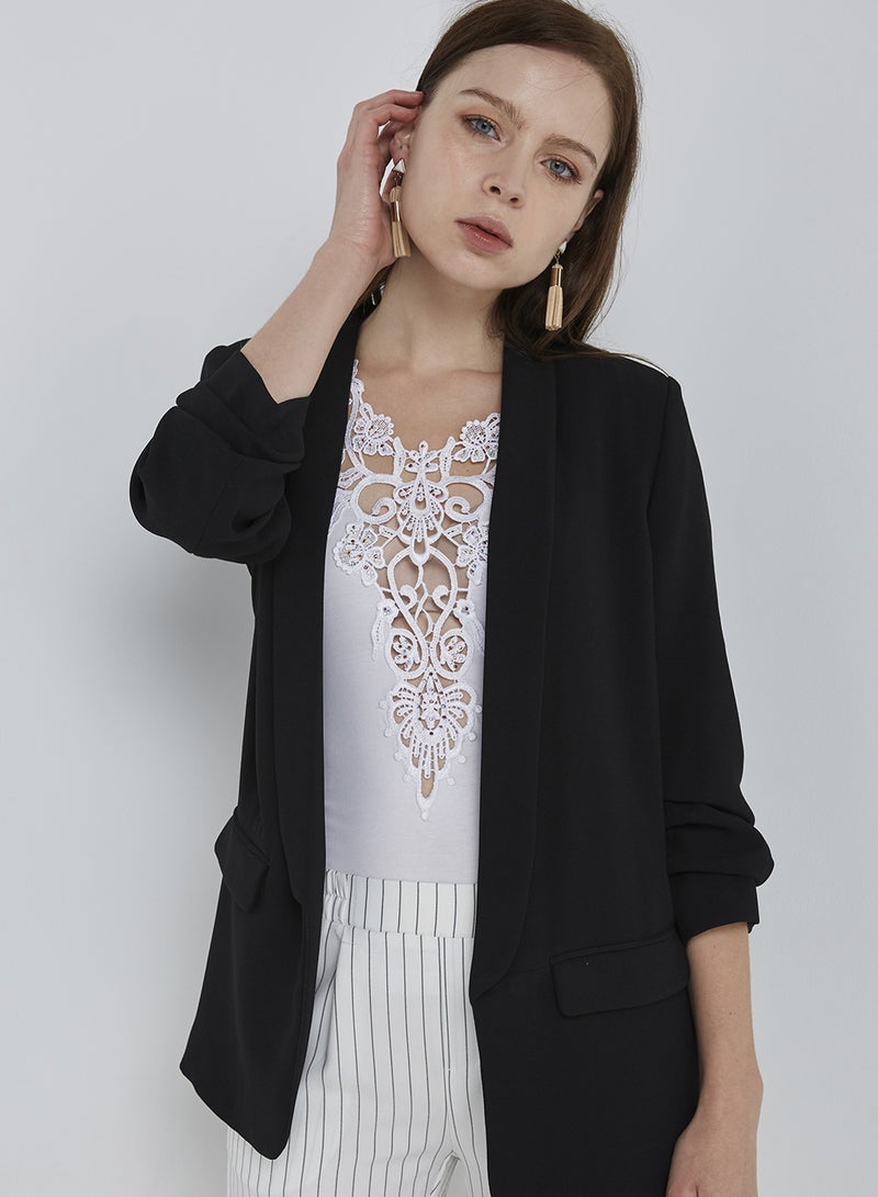 Levantino Open Front Sleeveless Blouse White - Image 2