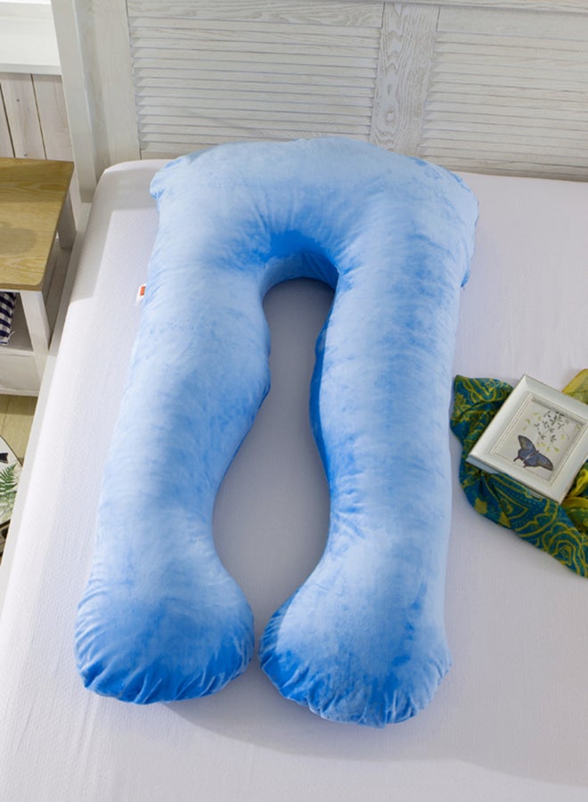 Dors Bien - U-Shaped Pregnancy Pillow Cotton Blue 145x80x25cm - Image 1