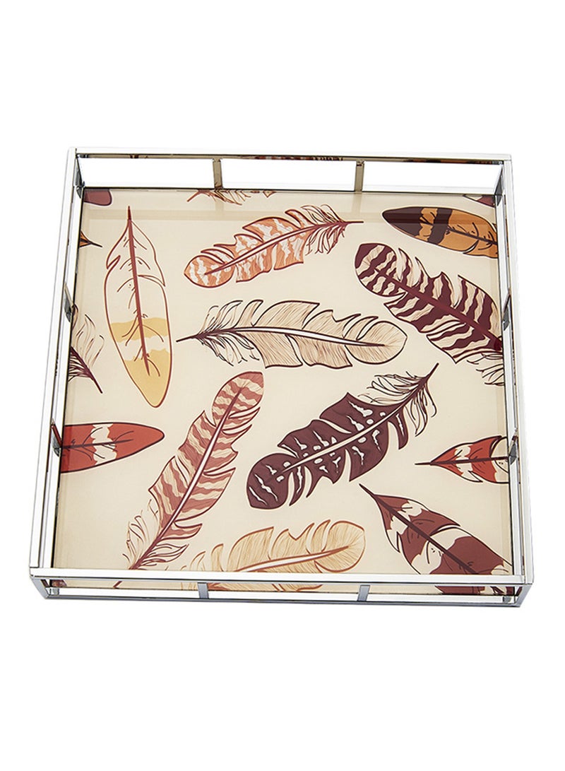 Generic - Multipurpose Decorative Tray Silver/Clear 30x30x5cm - Image 1