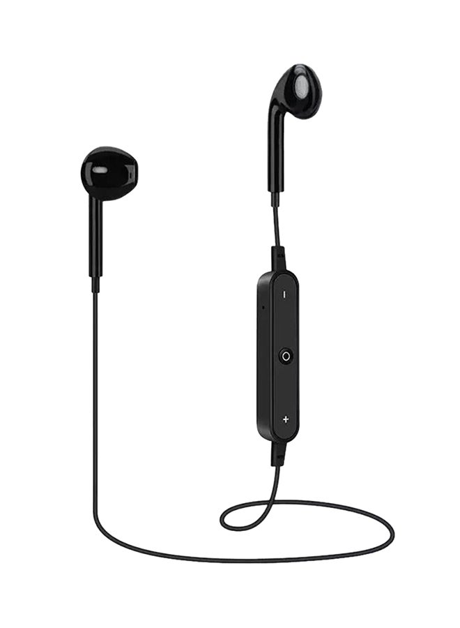 سماعات أذن داخلية لاسلكية تعمل بالبلوتوث مع ميكروفون أسود - Image 1