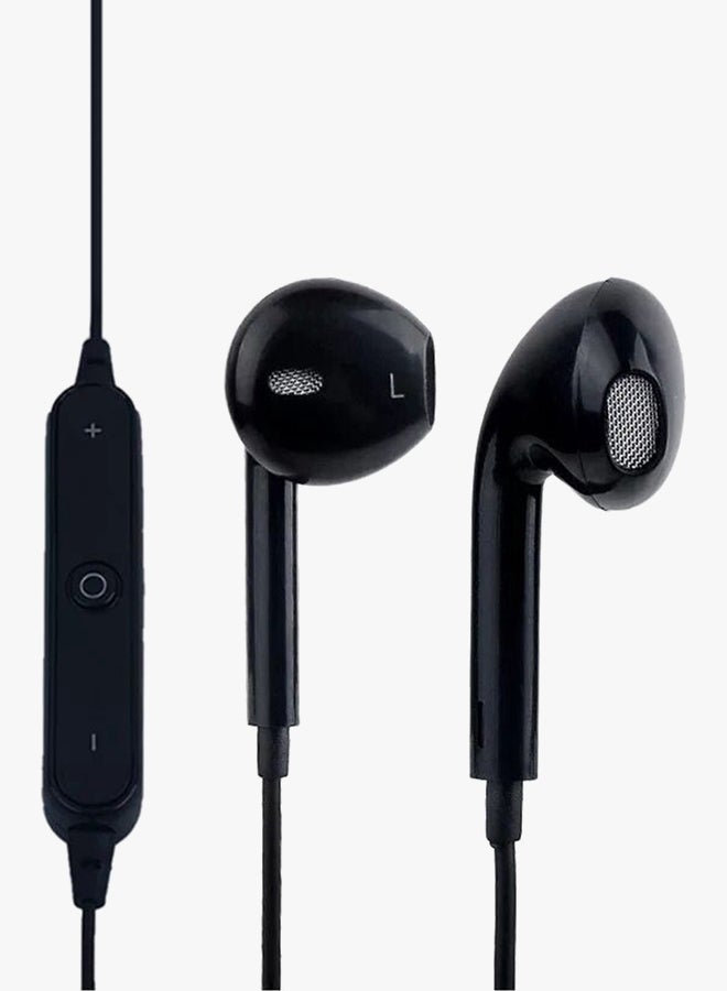 سماعات أذن داخلية لاسلكية تعمل بالبلوتوث مع ميكروفون أسود - Image 4