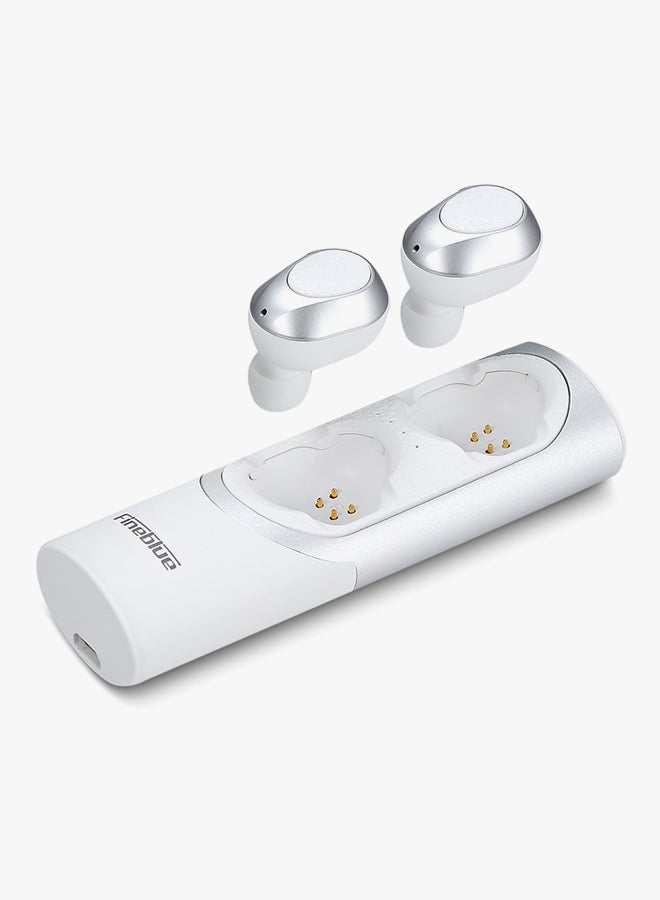 فاينبلو سماعة أذن لاسلكية داخلية بخاصية البلوتوث مع قاعدة شحن رمادي / أبيض - Image 4