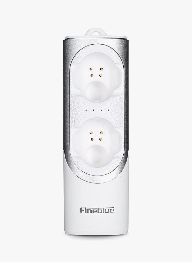 فاينبلو سماعة أذن لاسلكية داخلية بخاصية البلوتوث مع قاعدة شحن رمادي / أبيض - Image 5