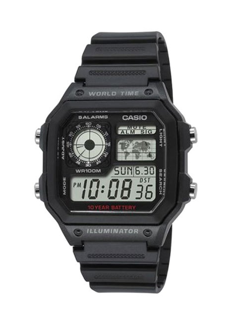 Men's Resin Digital Watch AE-1200WH-1AVDF - 42 mm - Black