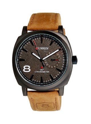 Men's Leather Analog Watch 8139 - 40 mm - Brown - v1538397144/N17917498A_1