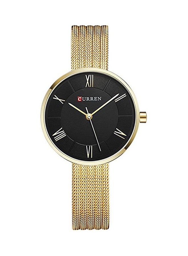 كارين ساعة يد بعقارب وسوار من الإستانلس ستيل طراز W- 9020-GO#D2 - قياس 26 مم - لون ذهبي للنساء - Image 1