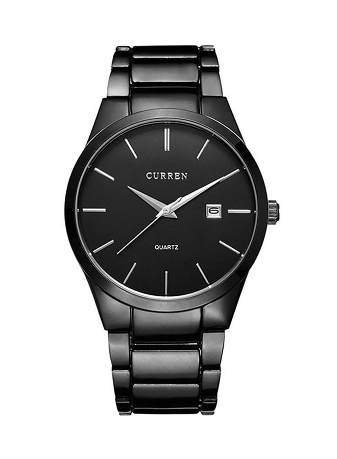 كارين ساعة يد بعقارب وسوار من الستانلس ستيل مقاومة للماء طراز WT-CU-8106-B#D20 - مقاس 40 مم - أسود للرجال - Image 1