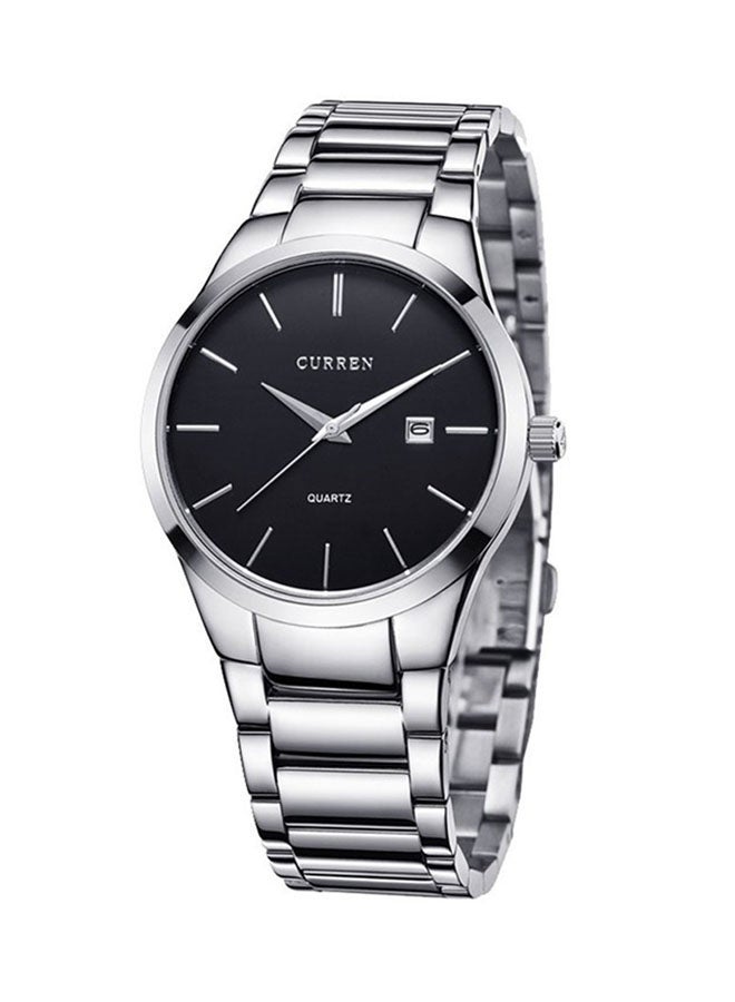 كارين ساعة يد بعقارب وسوار من الإستانلس ستيل طراز W- 8106-SB#D21 - مقاس 40 مم - لون فضي للرجال - Image 1