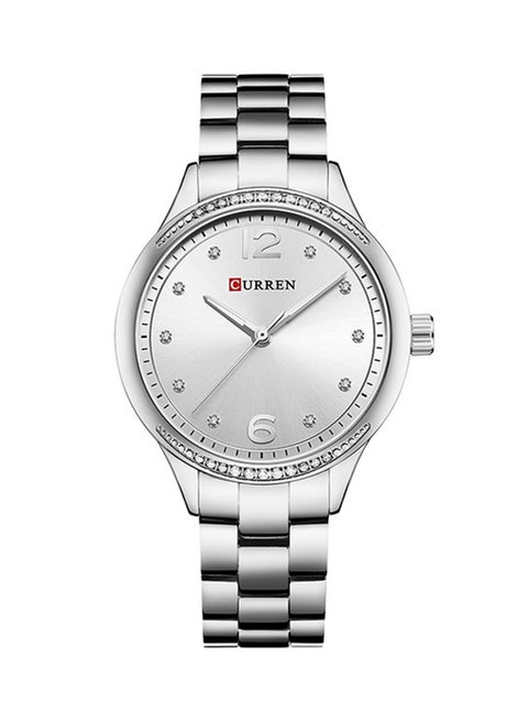 Women's Stone Studded Analog Watch WT-CU-9003-SL#D1 - 26 mm - Silver