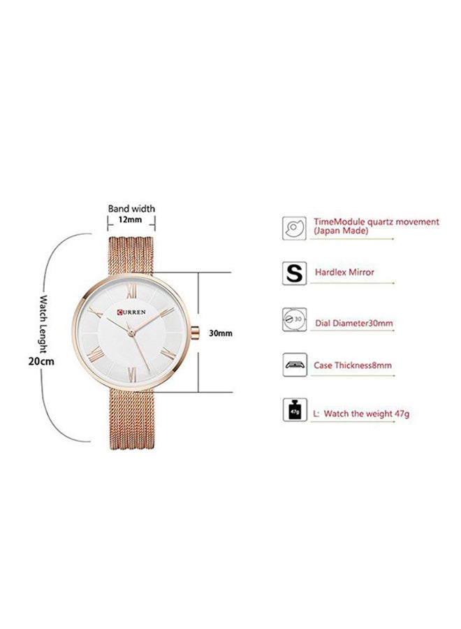 CURREN - women Stainless Steel Analog Watch WT-CU-9020-RGO#D2 - 26 mm - Rose Gold - Image 1
