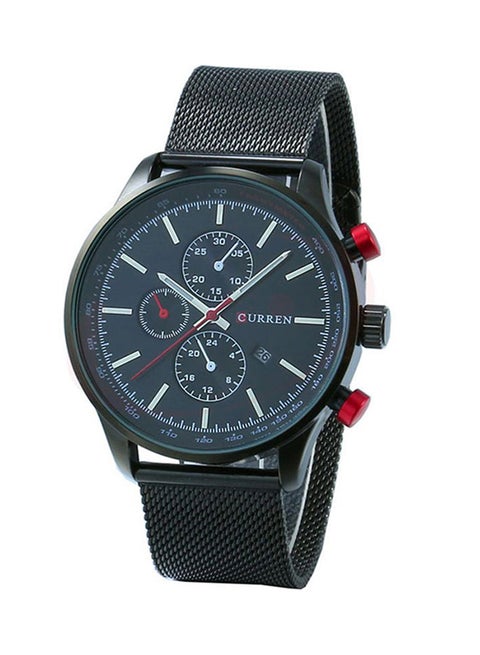 Men's Water Resistant Analog Watch 8227 - 44 mm - Black