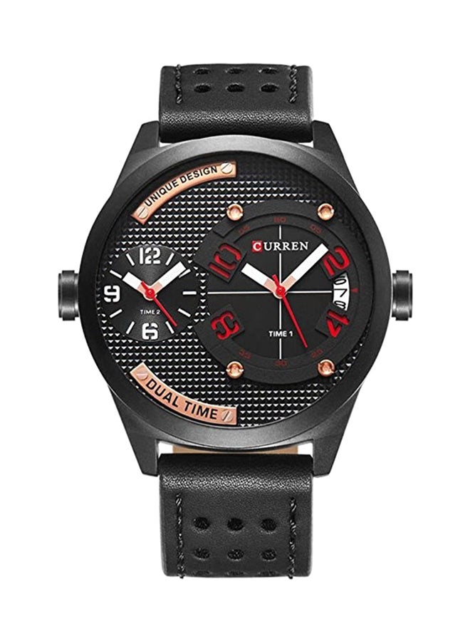 CURREN - men Leather Analog Wrist Watch WT-CU-8252-R2#D1 - 50 mm -Black - Image 1