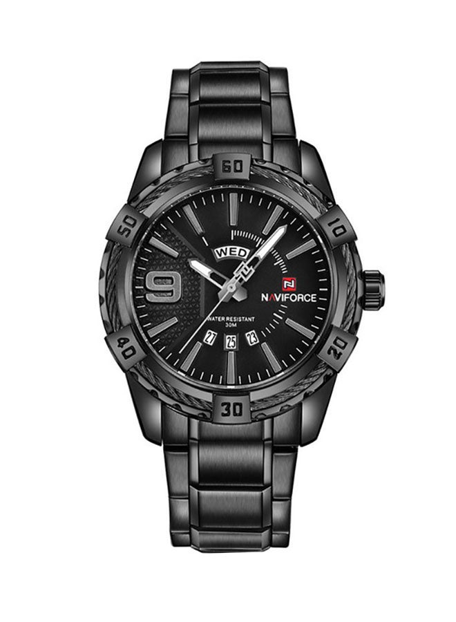 NAVIFORCE - Men's Stainless Steel Analog Watch WT-NF-9117-B - 45 mm - Black - Image 1