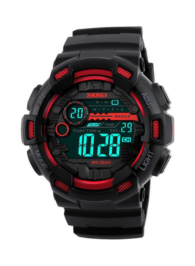 SKMEI men PU Leather Strap Digital Wrist Watch WT-SK-1243-R - 50 mm - Black  - Image 1
