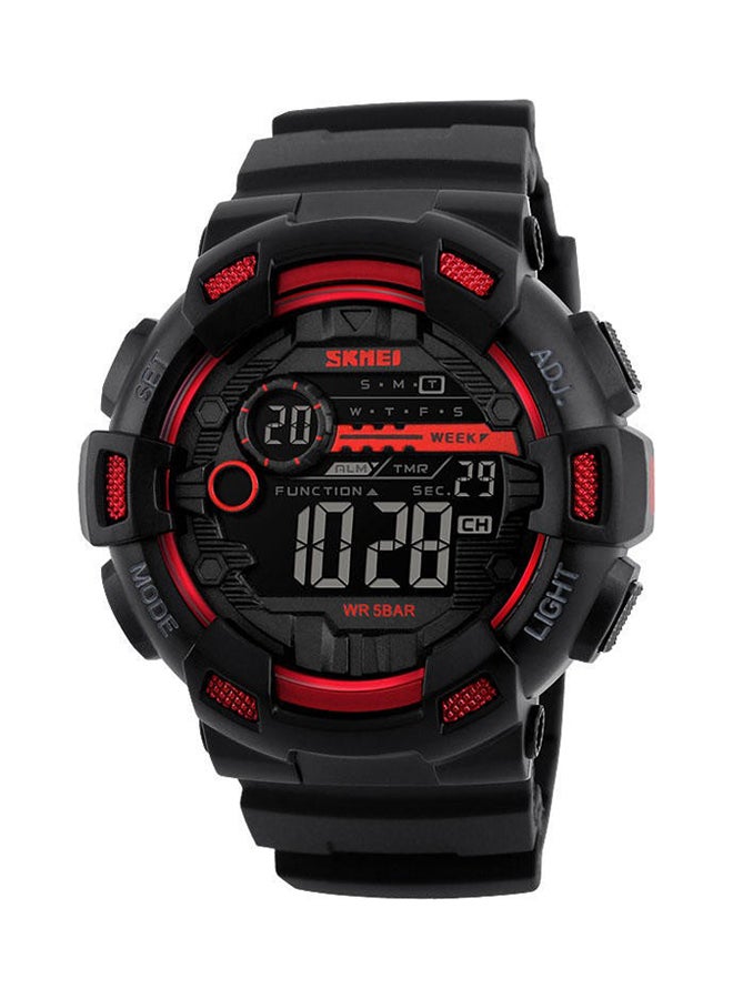 SKMEI men PU Leather Strap Digital Wrist Watch WT-SK-1243-R - 50 mm - Black  - Image 2