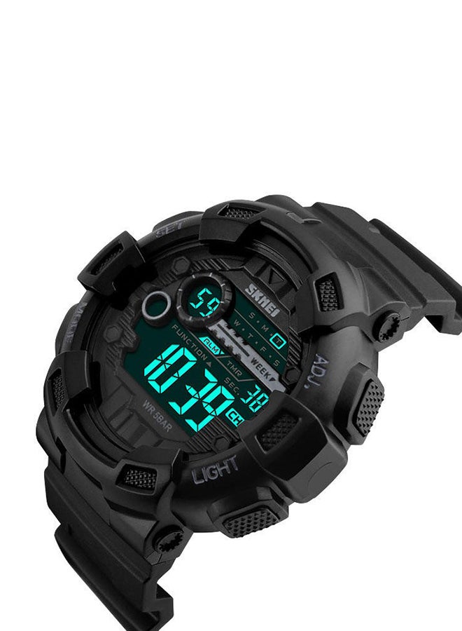 سكمي ساعة يد رقمية بسوار من جلد البولي يوريثان طراز W- 1243-B#D1 - قياس 50 مم - لون أسود للرجال - Image 3