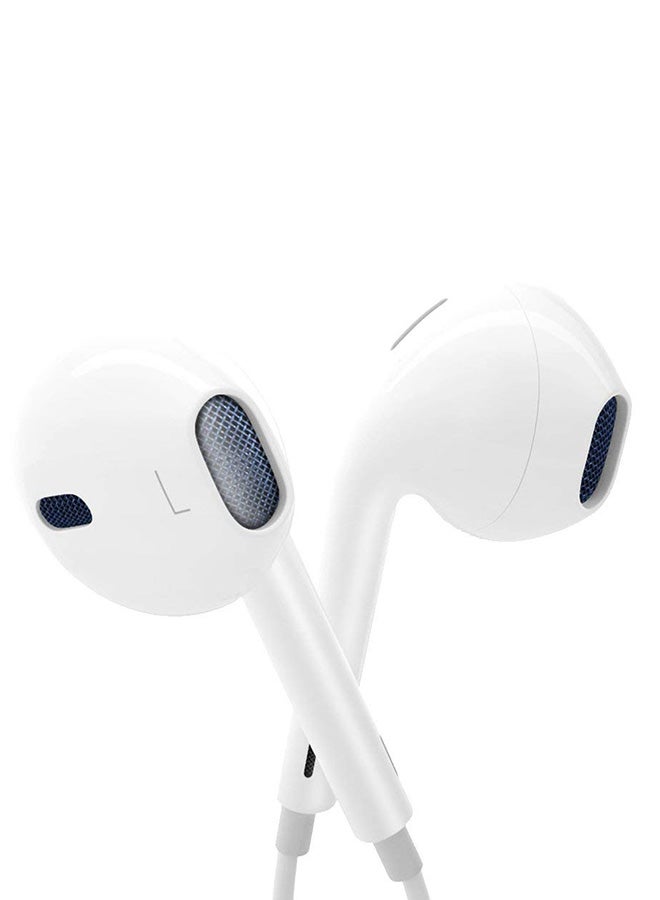Generic - In-Ear Wired Earphones With Mic White - Image 1