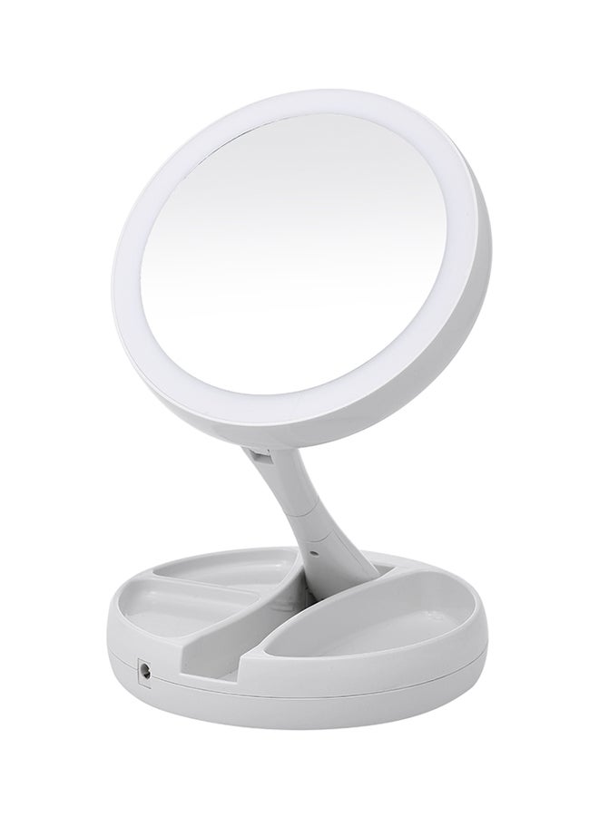 Abody - LED Lighted Makeup Mirror Stand Desk With Storage Box White - Image 1