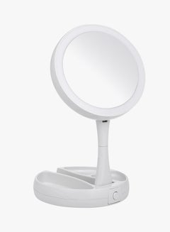 Abody LED Lighted Makeup Mirror Stand Desk With Storage Box White  - Image 2