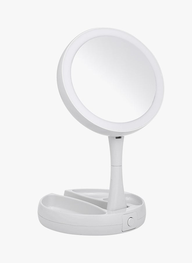 Abody - LED Lighted Makeup Mirror Stand Desk With Storage Box White - Image 1