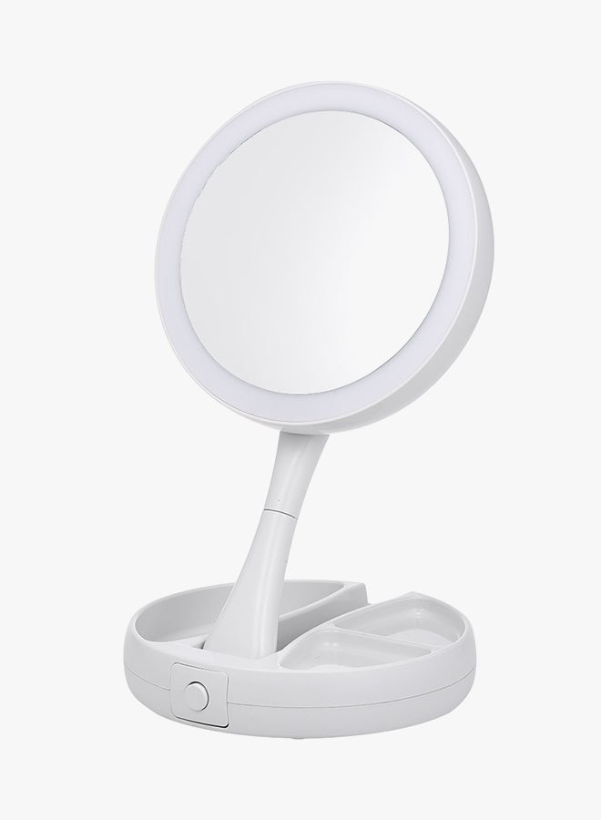 Abody - LED Lighted Makeup Mirror Stand Desk With Storage Box White - Image 1