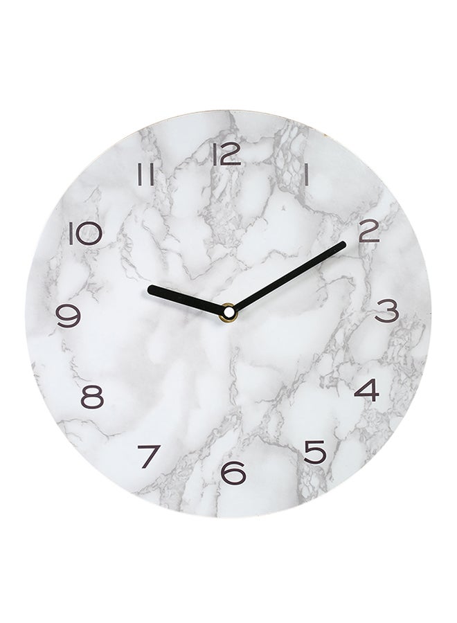 TOOARTS Marbled Effect Hanging Wall Clock White 271grams - Image 1