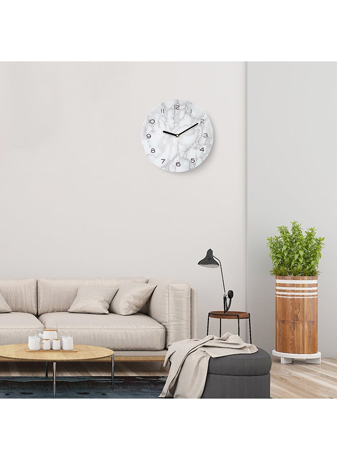 TOOARTS Marbled Effect Hanging Wall Clock White 271grams - Image 3