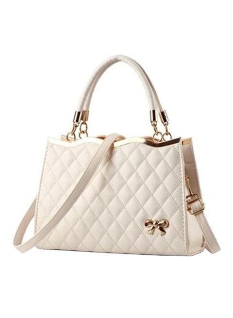 Leather Shoulder Bag White