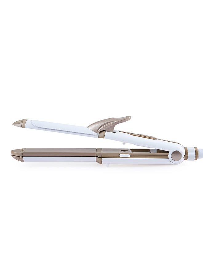 Kemei Multi Function 3 In 1 Ceramic Straighter Km - 1213 Golden/White  - Image 5