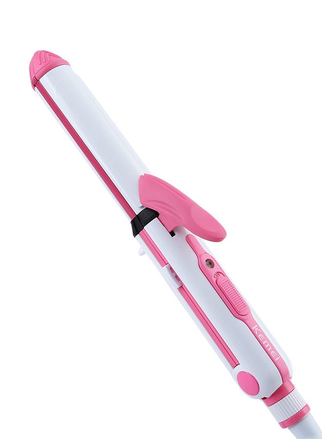 Kemei Multi Function 3 In 1 Ceramic Straighter Km - 1213 Pink/White  - Image 2