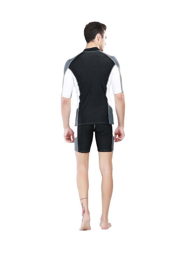 Scuba Diving Short And Sleeve Shirt With 1.5mm Neoprene Rash Guard Grey/Black Grey/Black - Image 2
