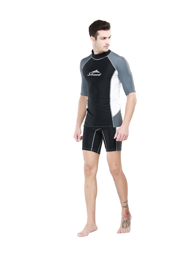 Scuba Diving Short And Sleeve Shirt With 1.5mm Neoprene Rash Guard Grey/Black - Image 1
