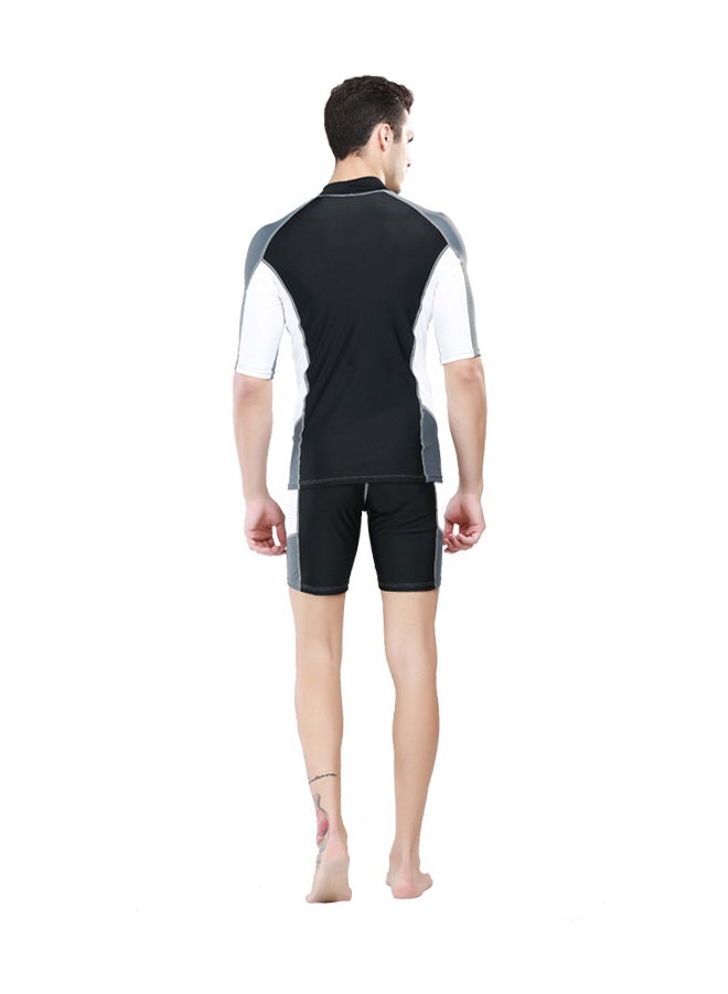 Scuba Diving Short And Sleeve Shirt With 1.5mm Neoprene Rash Guard Grey/Black - Image 2