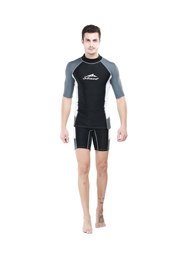 Scuba Diving Short And Sleeve Shirt With 1.5mm Neoprene Rash Guard Grey/Black - Image 3