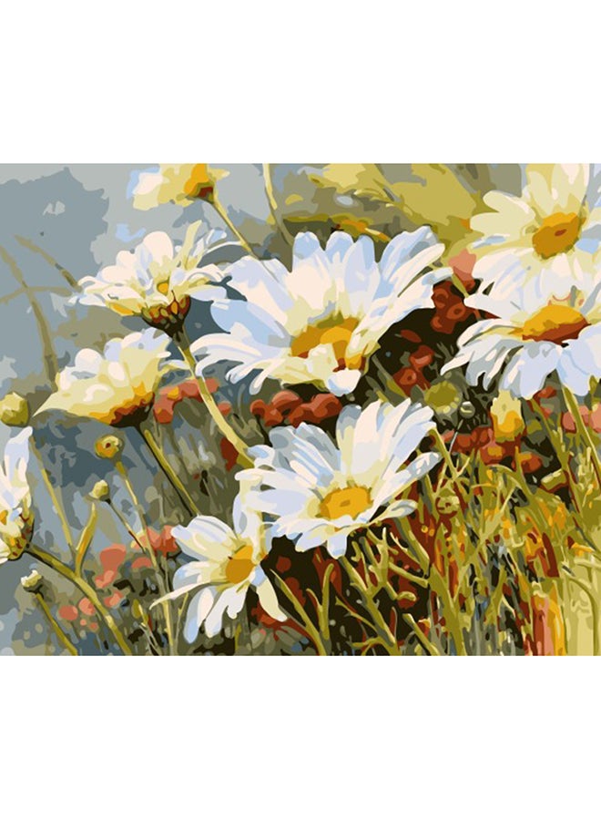 Lush Wild Chrysanthemum Canvas Oil Painting With DIY Kit Multicolour 40x50cm  - Image 1