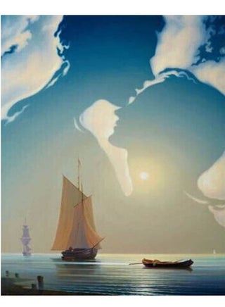 Boat And Sky Canvas Oil Painting With DIY Kit Multicolour 40x50cm - v1538573632/N18548688A_1
