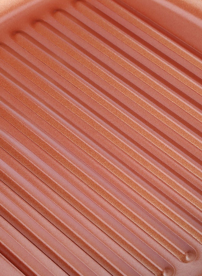 Non-stick Frying Square Grill/Pan/Skillet With Ceramic Coating Copper 9.5-inchinch - Image 4