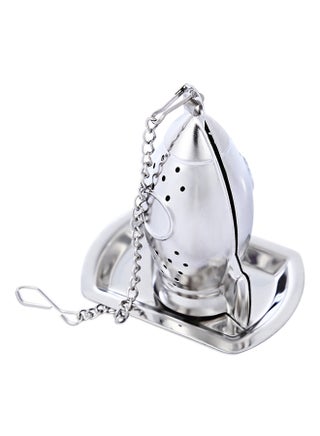 Rocket Shape Tea Infuser Strainer/Filter With Tray Chain Silver 0.1kg - v1538573685/N18553433A_1