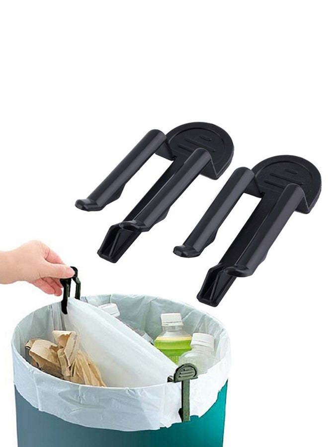 10-Pieces Trash Can Clamp/Waste Bin Bag Holder Black 8.5 x 3centimeter - Image 2