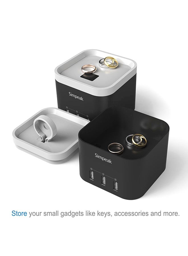 سيمبيك حامل شحن من 4 منافذ USB لساعات أبل ووتش السلسلة 1/ 2/ 3 أسود - Image 3