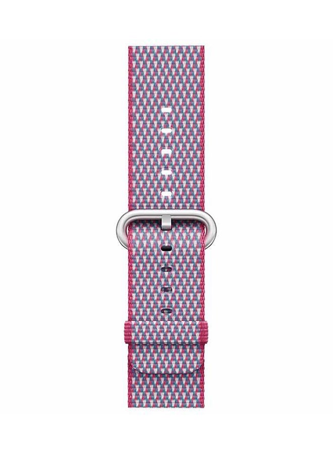 Nylon Stainless Steel Buckle Watch Band Strap 42mm Berry - Image 1