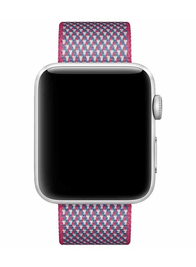 Nylon Stainless Steel Buckle Watch Band Strap 42mm Berry - Image 2