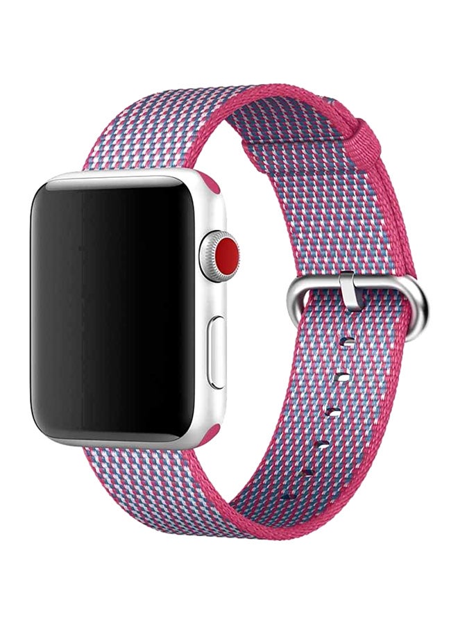 Nylon Stainless Steel Buckle Watch Band Strap 42mm Berry - Image 3