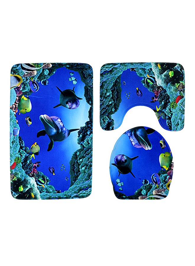 طقم أبسطة حمام من 3 قطع متعدد الألوان - Image 1