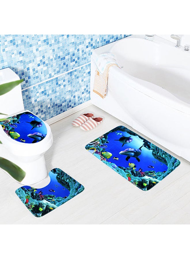 طقم أبسطة حمام من 3 قطع متعدد الألوان - Image 2