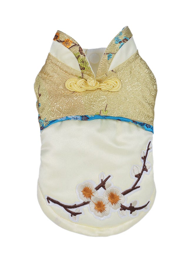 جاكيت شتوي للكلاب الأليفة أبيض/بني/أصفر S - Image 1