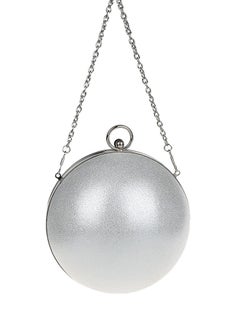Sequin Spherical Clutch Silver